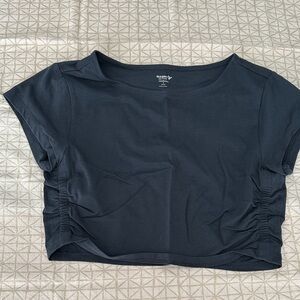 Old Navy Navy Blue Ruched Crop Top